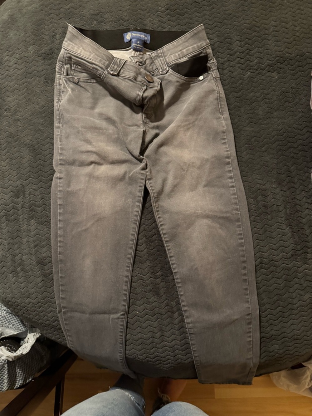 Democracy Black Slim Jeans with Dark Gray Stitching